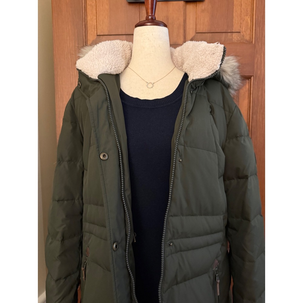 Ralph Lauren Down Parka Womens L Olive Green Hooded Full-Zip Winter Coat Jacket - Picture 2 of 16
